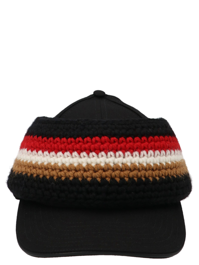 Shop Burberry Crochet Cap In Black