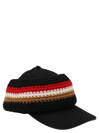 Shop Burberry Crochet Cap In Black