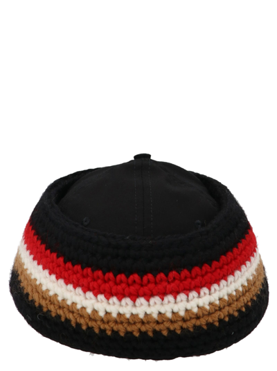 Shop Burberry Crochet Cap In Black