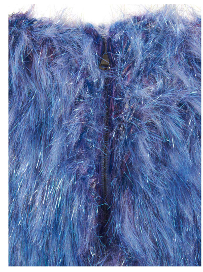 Shop Dolce & Gabbana Fur-effect Skirt In Light Blue