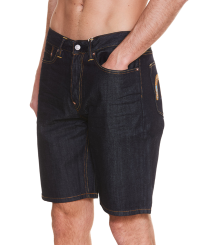 Shop Evisu Seagull Denim Shorts In Blue