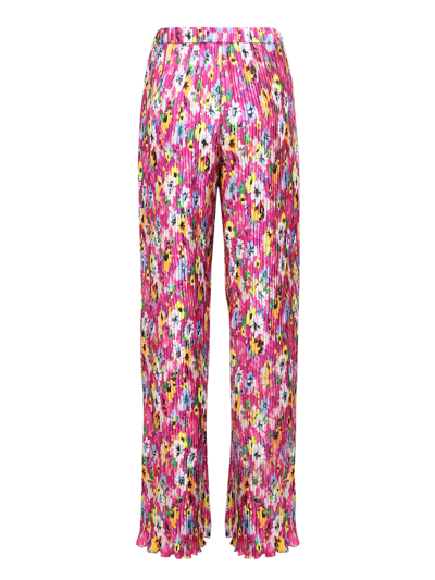 Shop Msgm Floral-print Wide Trousers In Multi