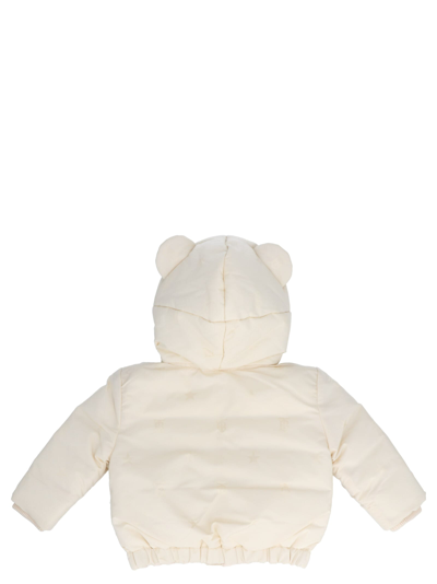 Shop Burberry Bear Puffer Jacket In Beige