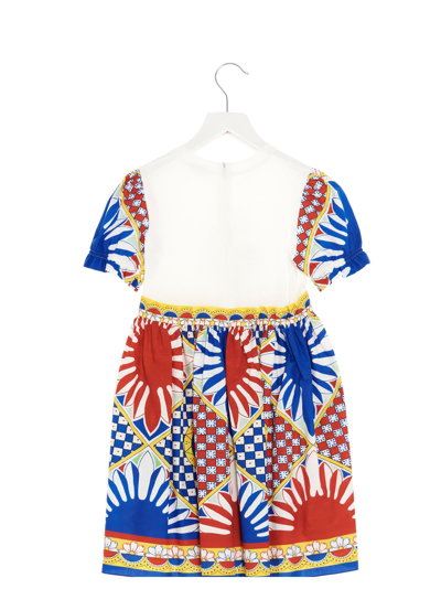 Shop Dolce & Gabbana Sicilian Cart Print Dress In Multicolor