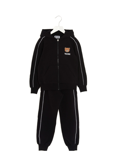 Shop Moschino Logo Tracksuit In White/black