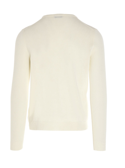 Shop Zanone Crewneck Cotton Sweater In White