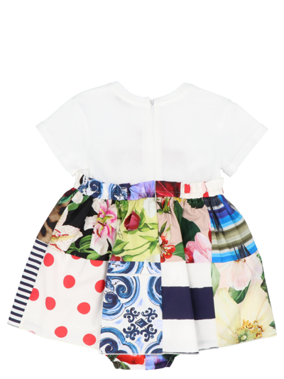 Shop Dolce & Gabbana Printed Cotton Dress In Multicolor