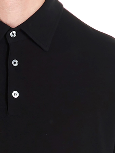 Shop Zanone Piquet Cotton Polo Shirt In Black