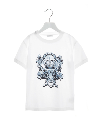 Shop Dolce & Gabbana Logo Printed T-shirt In White