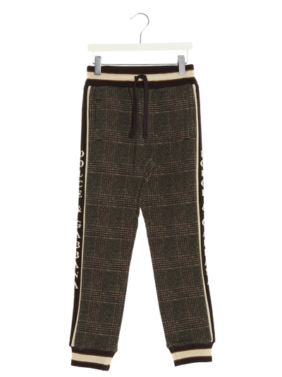 Shop Dolce & Gabbana All Over Check Sweatpants In Brown