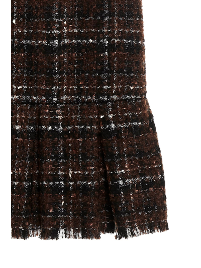 Shop Dolce & Gabbana Tweed Wool Dress In Multicolor