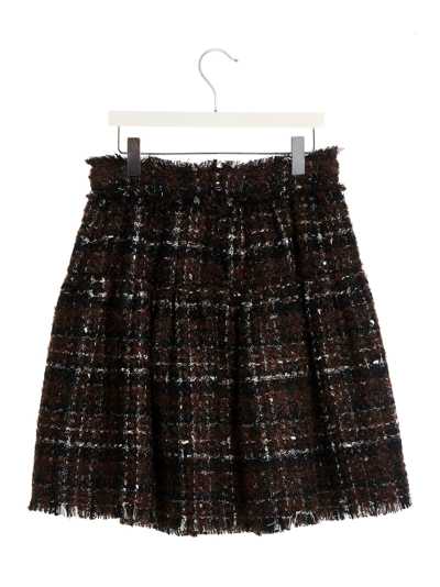 Shop Dolce & Gabbana Tweed Skirt In Multicolor