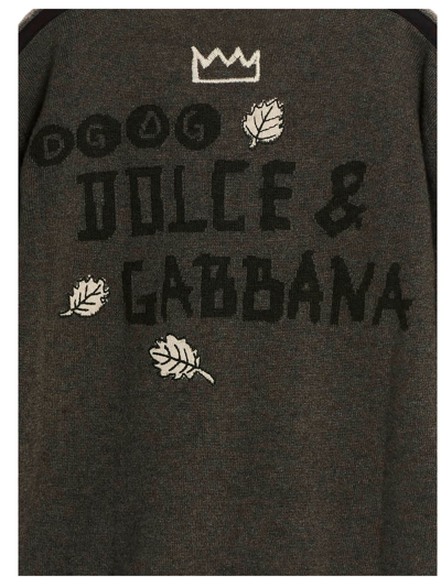 Shop Dolce & Gabbana Logo Jacquard Sweater In Gray