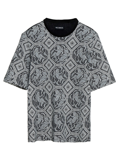 Shop Nicomede All Over Print T-shirt In White/black