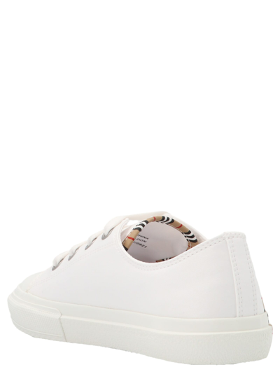 Shop Burberry Mini Larkhall Sneakers In White