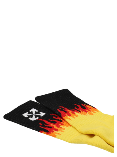 Shop Off-white Flames Socks In Multicolor