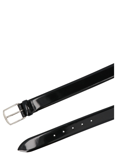 Shop Andrea D'amico Polished Leather Belt In Black