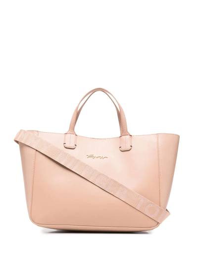 Shop Tommy Hilfiger Iconic Logo-plaque Tote Bag In Pink