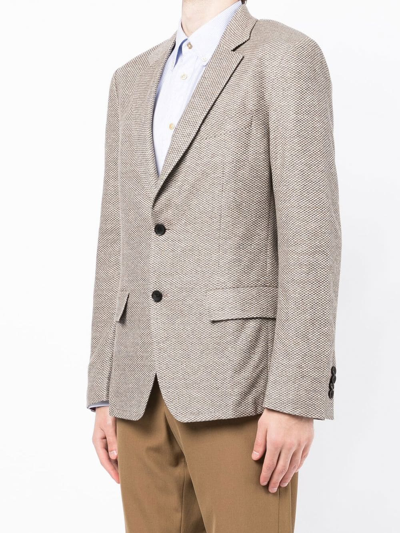 Ferragamo Single-breasted Blazer Jacket In Brown