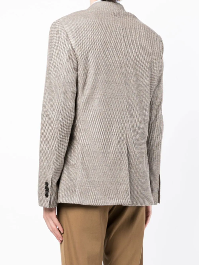 Ferragamo Single-breasted Blazer Jacket In Brown