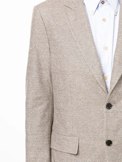 Ferragamo Single-breasted Blazer Jacket In Brown