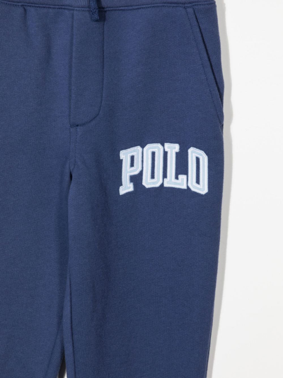 Shop Ralph Lauren Logo-print Track Pants In Blue