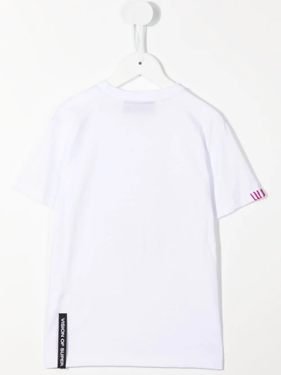 Vision Of Super Baby Drawing Clown-print T-shirt In White