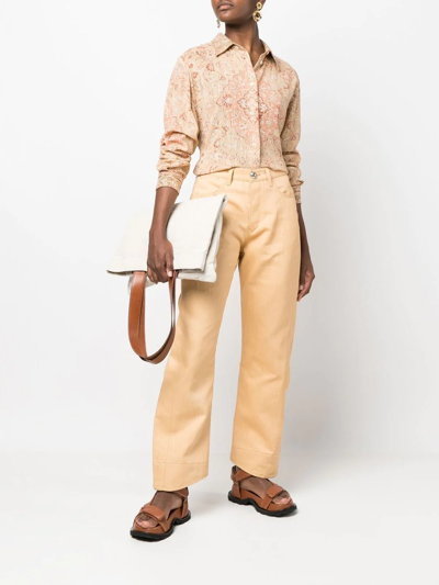 Shop Jil Sander High-waisted Tapered Jeans In Neutrals