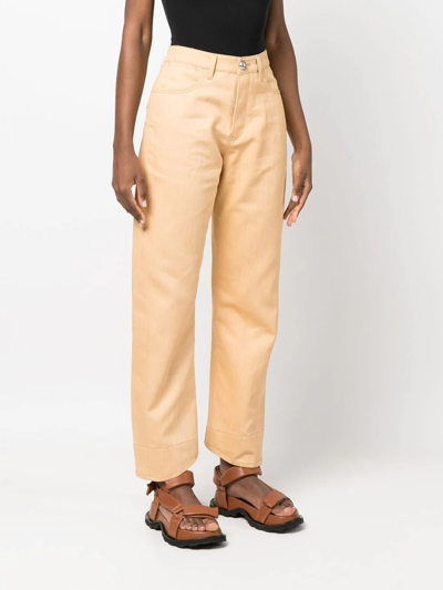 Shop Jil Sander High-waisted Tapered Jeans In Neutrals