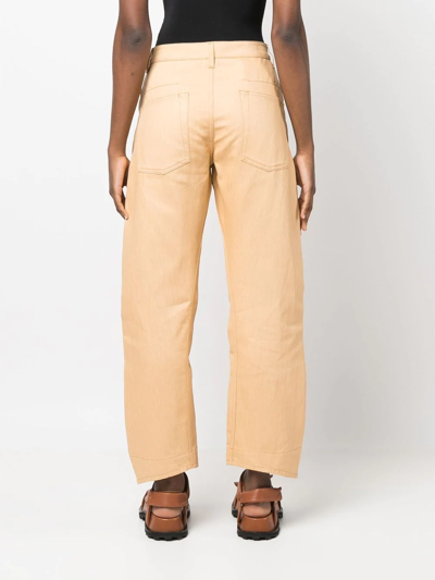 Shop Jil Sander High-waisted Tapered Jeans In Neutrals