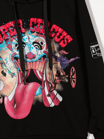 Vision Of Super Super Circus Drawstring Hoodie In Black