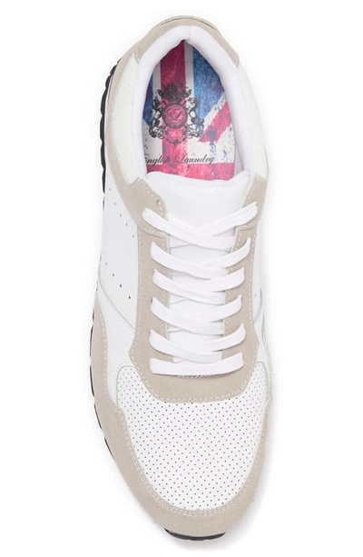 Shop English Laundry Kenneth Leather Perforated Sneaker In White