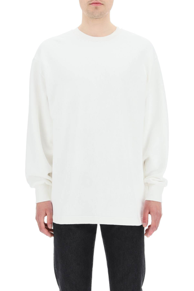 Shop Acne Studios Embroidered Oversized Sweatshirt In White