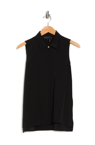Shop Donna Karan Woman 100% Silk Sleeveless Blouse In Black
