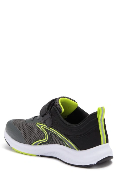 Shop Z By Zella Kids' Gym Class Hook-and-loop Sneaker In Grey Charcoal- Green Lime