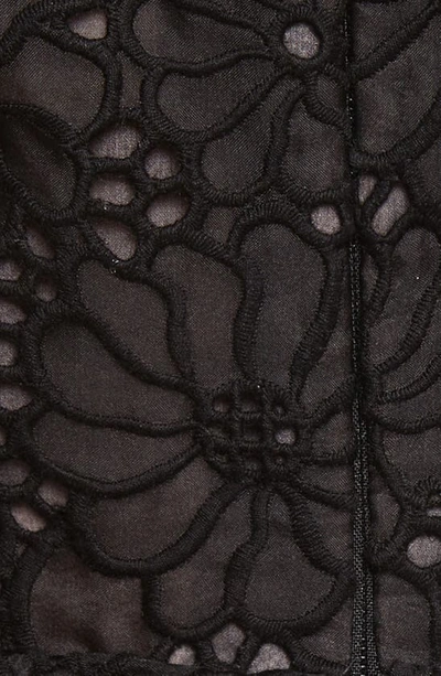 Shop Rebecca Taylor Malorie Off The Shoulder Embroidered Silk Jumpsuit In Black