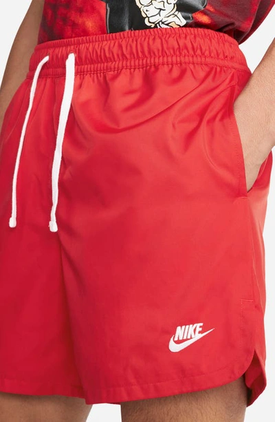 Shop Nike Woven Lined Flow Shorts In University Red/ White