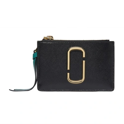 Shop Marc Jacobs The The Top Zip Multi Wallet In Black_honey_ginger_multi