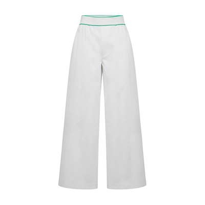 Shop Bottega Veneta Wide-leg Pants In White