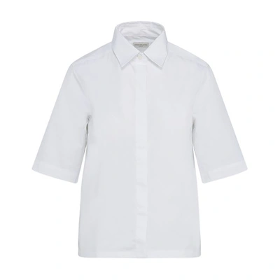 Short-sleeved Cotton Shirt In White