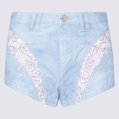 Shop Isabel Marant Light Blue Denim Shorts