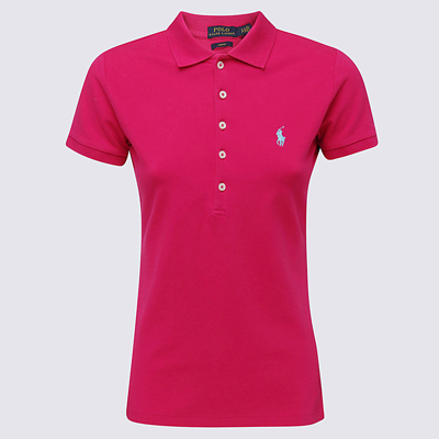Shop Polo Ralph Lauren Pink Stretch-cotton Pony Polo Shirt In Fuchsia