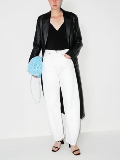 Shop Agolde High-waist Wide-leg Jeans In White