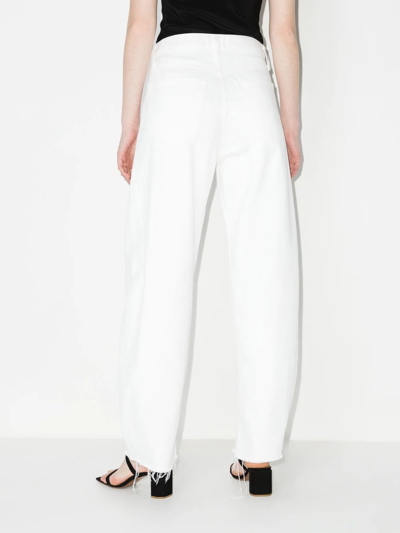 Shop Agolde High-waist Wide-leg Jeans In White