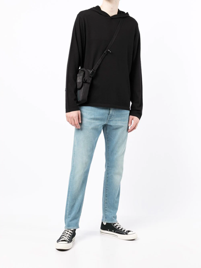 Shop Vince Fine-knit Hoodie In Black