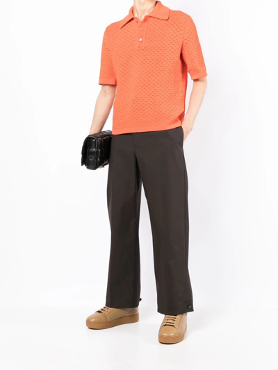 Shop Bottega Veneta Short-sleeve Polo Shirt In Orange