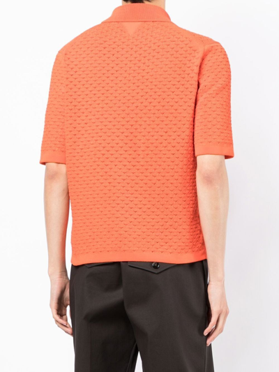 Shop Bottega Veneta Short-sleeve Polo Shirt In Orange