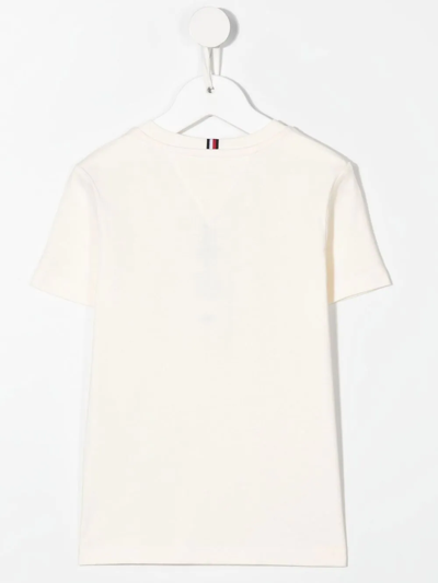 Shop Tommy Hilfiger Junior Logo-print Short-sleeved T-shirt In Nude