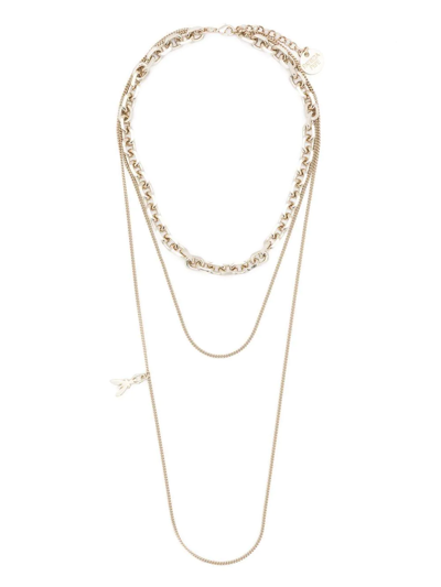 Shop Patrizia Pepe Fly Pendant Necklace In Gold