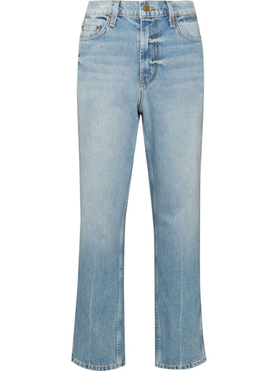 Shop B Sides Mid-rise Straight-leg Jeans In Blue